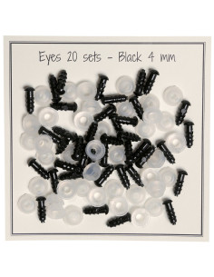Ojos de seguridad negros de 4 mm - 20 pares