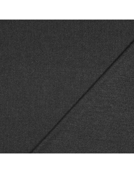 Tissu gabardine viscose brossée premium - Gris chiné foncé