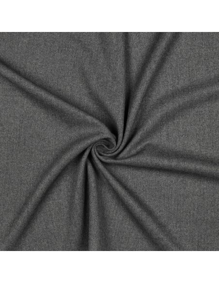 Tissu gabardine viscose brossée premium - Gris chiné moyen
