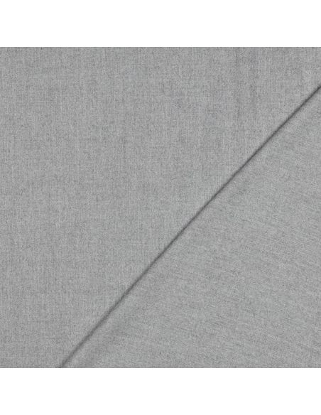 Tissu gabardine viscose brossée premium - Gris chiné clair