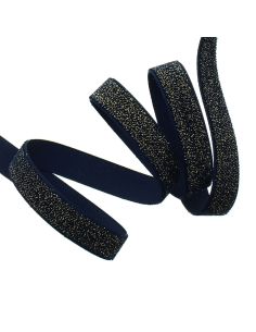 Ruban velours lurex - Bleu marine