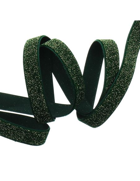 Ruban velours lurex - Vert foncé
