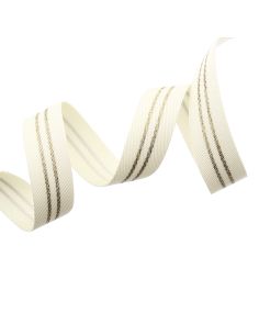 Sangle bagagerie rayé lurex - Crème