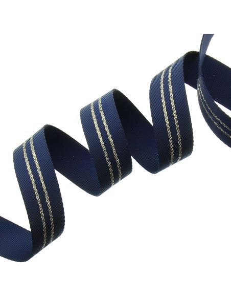 Sangle bagagerie rayé lurex - Bleu marine