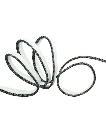 Passepoil, dépassant lurex - Noir trame blanche
