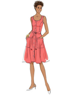 Patrón de vestido, cinturón y bolso - Butterick 6674 2