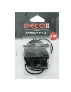 Lot de 10 anneaux 40 mm à pinces crocodile - Noir mat 2