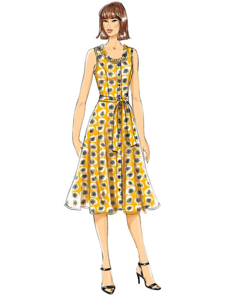 Patrón de vestido, cinturón y bolso - Butterick 6674