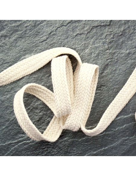 Tresse plate jute 20 mm - Crème