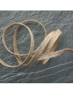 Tresse plate jute lurex 10 mm - Argent