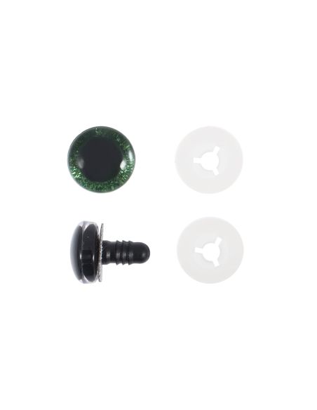 Lot de 6 yeux de sécurité 9 mm - Vert