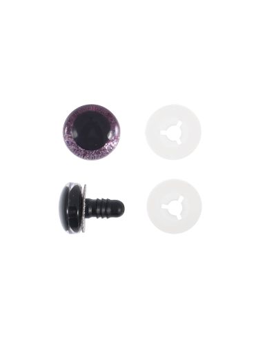 Lot de 6 yeux de sécurité 9 mm - Rose