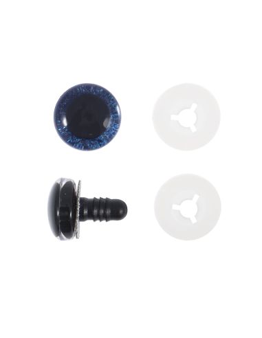 Lot de 6 yeux de sécurité 12 mm - Bleu