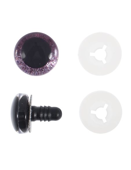 Lot de 4 yeux de sécurité 18 mm - Rose