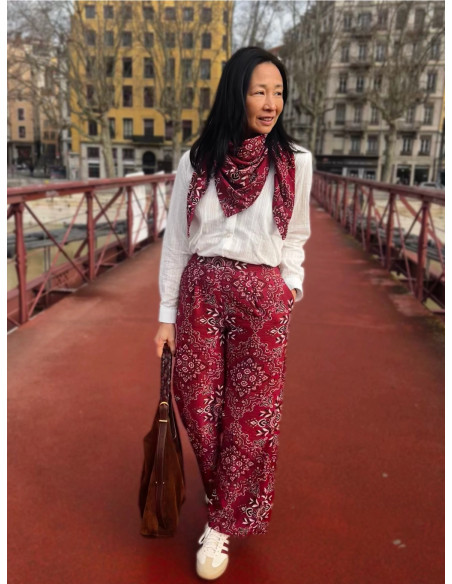 Tissu bandana viscose flammé Scarlett - My Dress Made