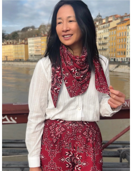 Tissu bandana viscose flammé Scarlett - My Dress Made