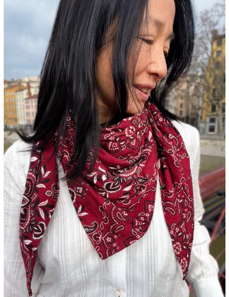 Tissu bandana viscose flammé Scarlett - My Dress Made