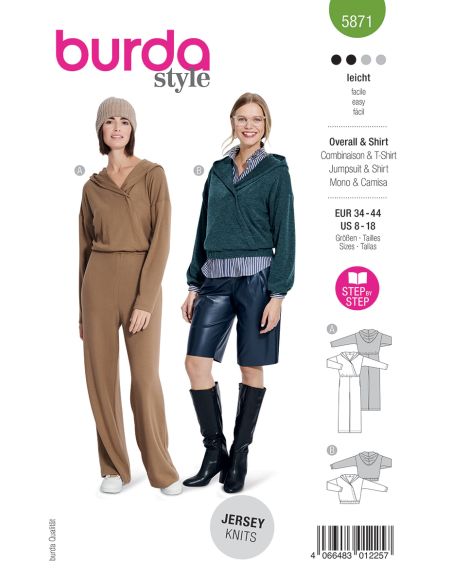 Patron de combinaison et sweat-shirt - Burda 5871