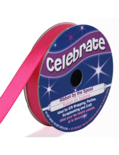 Cinta de satén Celebrate fucsia - 9 mm x 6 metros