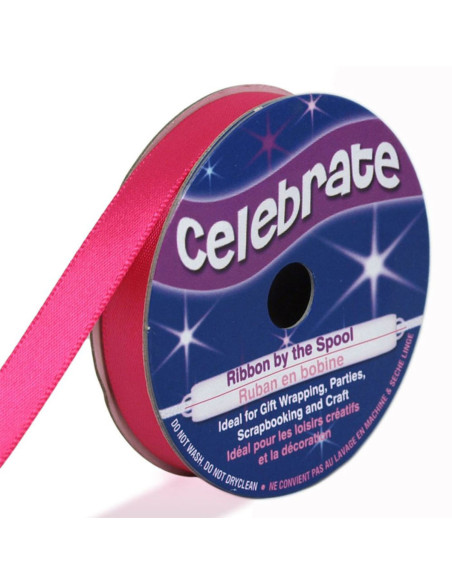 Cinta de satén Celebrate fucsia - 9 mm x 6 metros