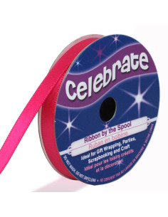 Cinta de satén Celebrate fucsia - 6 mm x 6 metros