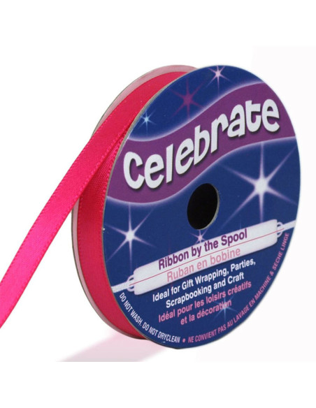 Cinta de satén Celebrate fucsia - 6 mm x 6 metros