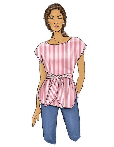 Patrón de blusa y cinturón - Butterick 6685