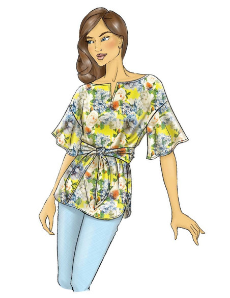 Patrón de blusa y cinturón - Butterick 6685
