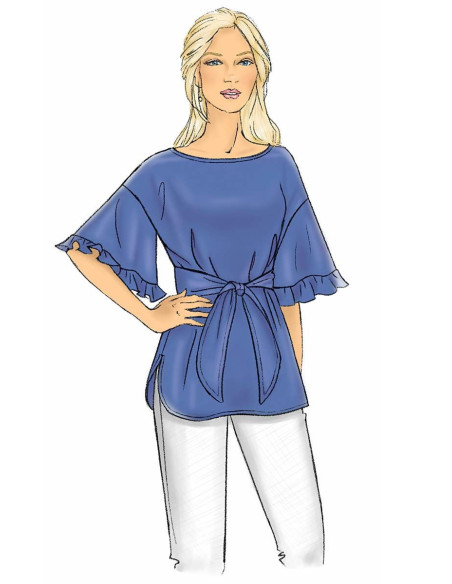 Patrón de blusa y cinturón - Butterick 6685