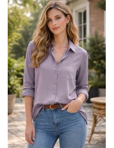 Tissu tencel effet peau de pêche - Gris de lin 2