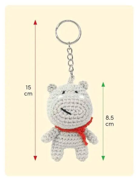 Kit mini porte-clés amigurumi Anchor - Hank l'hippopotame