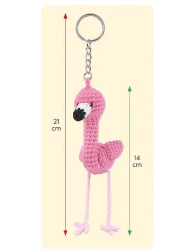 Kit mini porte-clés amigurumi Anchor - Flo le flamand rose