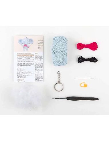 Kit mini porte-clés amigurumi Anchor - Eli l'éléphant