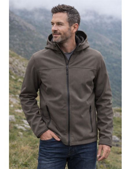 Tissu softshell déperlant envers micro polaire - Taupe