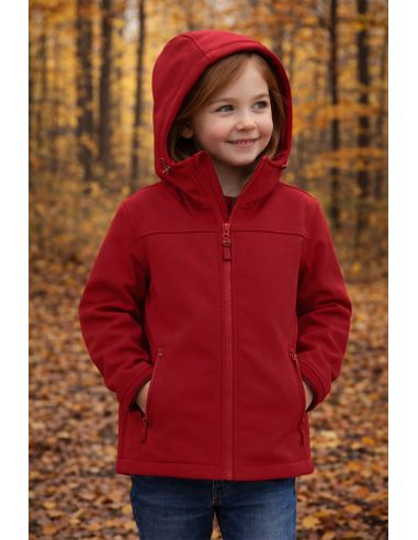Tissu softshell déperlant envers micro polaire - Rouge