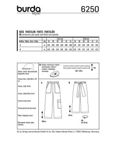 Patrón de pantalón holgado - Burda 6250 2