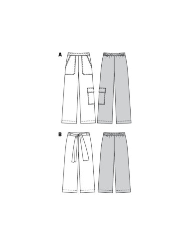 Patrón de pantalón holgado - Burda 6250