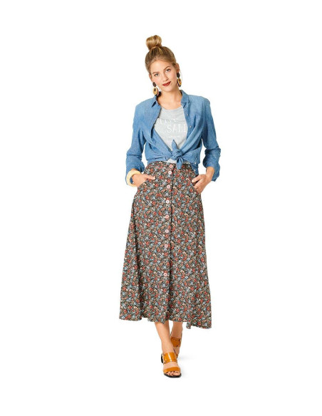 Patrón de falda acampanada - Burda 6252