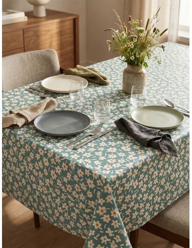 Nappe toile cirée Captain Cook Happy Days - Menthe