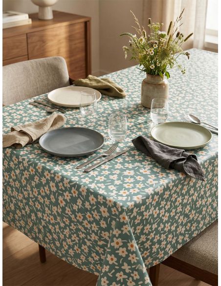 Nappe toile cirée Captain Cook Happy Days - Menthe