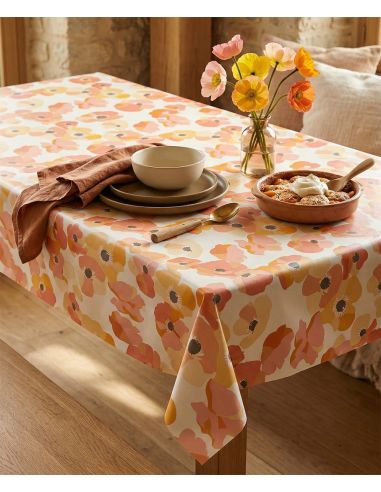 Nappe toile cirée Captain Cook Keshi - Corail