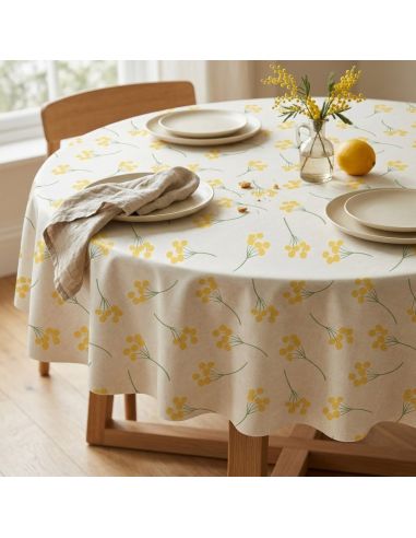 Nappe toile cirée Captain Cook Mimosi - Vanille