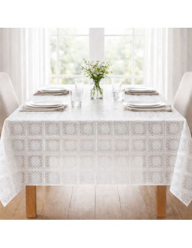Nappe toile cirée Captain Cook Loredana - Blanc