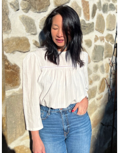 Tissu broderie Iris blanc - My Dress Made