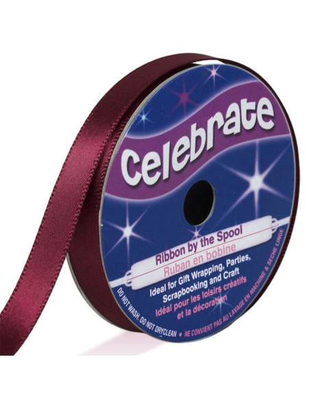 Cinta de satén Celebrate ciruela - 9 mm x 6 metros