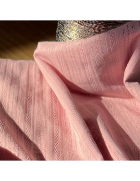 Tissu broderie Iris rose poudré - My Dress Made