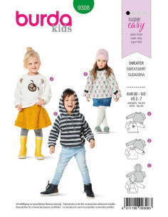 Patrón de sudadera con capucha - Burda 9308