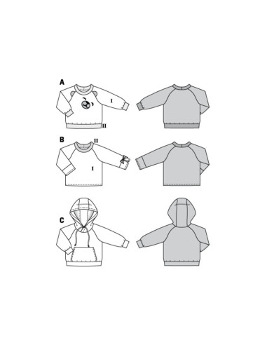 Patrón de sudadera con capucha - Burda 9308
