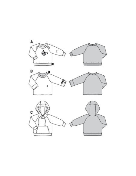 Patrón de sudadera con capucha - Burda 9308