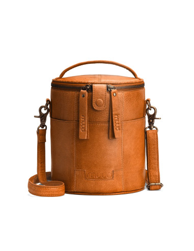 Sac de rangement en cuir pour le tricot Muud Saturn édition limitée - Whisky